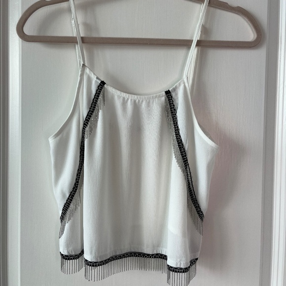 Seek The Label White Beaded Fringe Cami Top – Size M - Picture 1 of 8